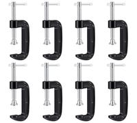 SENJEOK 8 Pcs 2 Inch Mini C Clamp, 50mm Small G Clamps with Adjustable Screw for Welding, Woodworking, Black