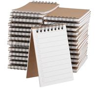 SENJEOK Kraft Spiral Notebook, A7 Small Brown Lined Notepad, 4.7x3.1 Inch, 50 Sheets, 70gsm, 50 Pack
