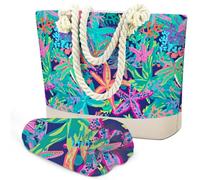 SENJIAN Large Beach Towel Sand Free Quick Dry Lightweight Travel Starfish Beach Towel and Tote Bag Set Ladies Beachs Essentials, Suitable for Swimming Pools, Cruise Vacations, Travel, Camping