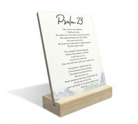 SENJIAN Rustic Wooden Psalm 23 Sign, 4x5 Inches, Tabletop Decor for Home & Office