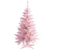 Senjie 3FT Mini Christmas Tree, 160 PVC Branch Tips, Cherry Blossom Pink, Battery Operated