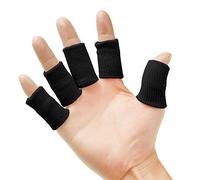 Senkary 20 Pieces Finger Protector Sleeves Elastic Thumb Compression Sleeve Finger Splint Wrap Brace for Arthritis Pain Relief, Trigger Finger, Sports (Black)