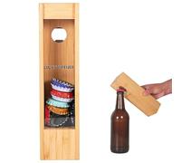 Senken Beer Gifts for Men - Lucky Opener - Bamboo Wall Mounted Bottle Opener with Cap Catcher, Home Bar Accessories, Perfect Gifts for Men, Beer Lovers, Fathers Day, Home Bar, Garden BBQ & Parties