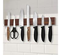 SENKEN Acacia Wood Magnetic Knife Strip - Wall Mounted Holder for Knife Set - Wooden Magnetic Knife Holder for Wall - Extra Large 15.75" Length Knife Rack, Includes Adhesive Tape to Install on Tile