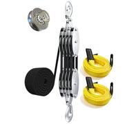 SENKEYFE 4400LBS Block Tackle Rope Hoist Pulley System w/2 Towing Straps