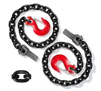 SENKEYFE Grade 80 Trailer Safety Chains - 35 Inch Tow Chains with 3/8" Clevis Slip Hook and Chain Retainer, Trailer Chains 27,000 Lbs Break Strength for Lifting, Boat&Utility Trailers(2-Pack Black)