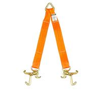 SENKEYFE Tow Straps V Bridle, 3" x 24" Recovery V-Strap with RTJ Cluster Hooks, 5400LBS RT Compact J Hook Recovery Bridle, Towing Strap with Hook for Wrecker, Rollback, Car Hauler