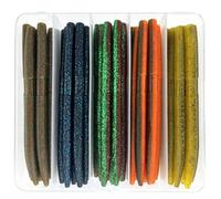 Senko Worms for Bass Fishing: 40PCS 5.5" Wacky Worm Lures Kit with Box | Senkos Soft Plastic Baits for Freshwater Saltwater | Slow-Fluttering Action