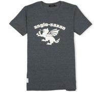 Senlak Anglo-Saxon White Dragon Men's England T-Shirt - Dark Grey Marl XXL