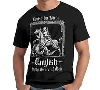 Senlak England T-Shirt British by Birth, English by The Grace of GOD - St George (Large) Black