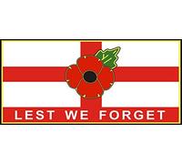 Senlak POPPY CAR STICKER WITH ST GEORGE CROSS LEST WE FORGET - Also for laptops, tablets etc (Large)