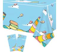 Senliart 2Pack Dr Seuss Tablecloth Disposable Tablecover 108"X54", Party Decorations for Kid Boy Baby Shower Rectangle Tables