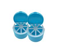 SENLIN DENTAL 2PCS Retainer Cleaner Case, Lightweight and Convenient Denture Bath Case with Hanging Net, Retainer Holder Denture Cups for Soaking Dentures, Denture Travel Case