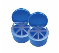 SENLIN DENTAL 2PCS Retainer Cleaner Case, Lightweight and Convenient Denture Bath Case with Hanging Net, Retainer Holder Denture Cups for Soaking Dentures, Denture Travel Case