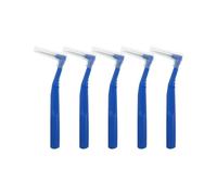 SENLIN DENTAL Pack of 5 Orthodontic Interdental Brushes, L-Shaped Angle Interproximal Floss, Mini Soft Dental Brush for Teeth Cleaning Oral Hygiene (Blue-0.7mm)