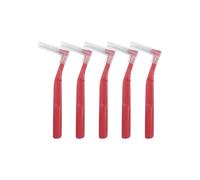 SENLIN DENTAL Pack of 5 Orthodontic Interdental Brushes, L-Shaped Angle Interproximal Floss, Mini Soft Dental Brush for Teeth Cleaning Oral Hygiene (Red-1.2mm)