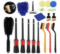 SENLINLIN Car Wash Cleaning Kit, 18PCS Interior Exterior Car Detailing Brush Set Tire Brush Tool Set with Wash Mitt Sponge Towels, for Car Motorcycle Bike Cleaning Wheels, Engine, Emblems, Air Vents