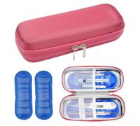 SENLINLIN Insulin Pen Case, Portable Insulin Cooler Travel Case with 2 Nylon Ice Packs and 1 Mini Thermomete, Diabetic Supplies Insulin Pen Case for Travel Insulin Case Diabetic Bag (Rose Pink)