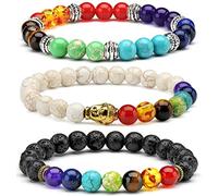 Senlinmu 3X Buddha Bracelet 7 Chakra Stone Meditation Mala Buddhist Prayer Zen Buddhism Reiki Energy Healing Therapy Yoga Bracelets