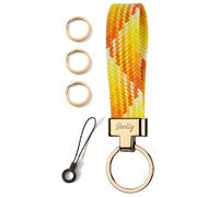 SENLLY Car Keychain, Stretchy Key Holder, Original Elastic Anti-Drop Design Finger Lanyard Strap