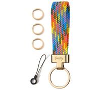SENLLY Car Keychain, Stretchy Key Holder, Original Elastic Anti-Drop Design Finger Lanyard Strap