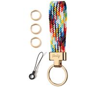 SENLLY Car Keychain, Stretchy Key Holder, Original Elastic Anti-Drop Design Finger Lanyard Strap