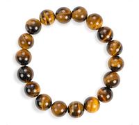 SENLLY Golden Focus - 10mm Tiger’s Eye Beaded Bracelet, Handmade Natural Stone Jewelry for Confidence, Strength & Mental Clarity
