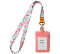 SENLLY ID Badge Holder Gift with Cute Neck Lanyard Strap, 2 Card Slots and 1 Clear ID Window, for Women and Men
