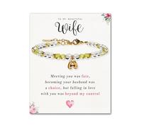 SENLLY Personalized Initial Bracelet, Meaningful Gift for Women Crafted with Natural Stone & Custom Bubble Letter Charm A-Z, Adjustable for Wife