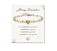 SENLLY Personalized Initial Bracelet, Meaningful Gift for Women Crafted with Natural Stone & Custom Heart Letter Bead A-Z, Adjustable for Mom Daughter Sister Wife Friend
