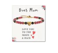 SENLLY Personalized Initial Bracelet, Meaningful Gift for Women Crafted with Natural Stone & Custom Heart Letter Bead A-Z, Adjustable for Mom