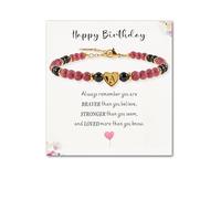 SENLLY Personalized Initial Bracelet, Meaningful Gift for Women Crafted with Natural Stone & Custom Heart Letter Bead A-Z, Adjustable for Birthday Friend Mom Daughter Sister Wife