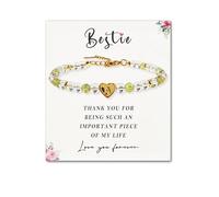 SENLLY Personalized Initial Bracelet, Meaningful Gift for Women Crafted with Natural Stone & Custom Heart Letter Bead A-Z, Adjustable for Bestie Friend