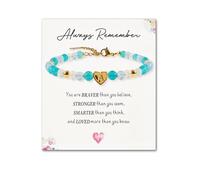 SENLLY Personalized Initial Bracelet, Meaningful Gift for Women Crafted with Natural Stone & Custom Heart Letter Bead A-Z, Adjustable for Mom Daughter Sister Wife Friend