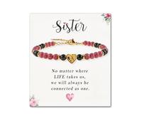 SENLLY Personalized Initial Bracelet, Meaningful Gift for Women Crafted with Natural Stone & Custom Heart Letter Bead A-Z, Adjustable for Sister