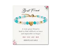 SENLLY Personalized Initial Bracelet, Meaningful Gift for Women Crafted with Natural Stone & Custom Heart Letter Bead A-Z, Adjustable for Friend Bestie