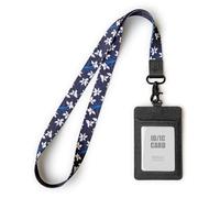 SENLLY PU Leather ID Badge Holder with Neck Lanyard, 2 Card Pockets and 1 Transparent ID Window, Badge Card Holder for Women and Men