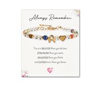 SENLLY Unique Gift for Women | Personalized Bracelet: Mix & Match Meaningful Crystals, Custom Initial A-Z & Message Card - A Thoughtful Gift for Mom Daughter Sister Wife Friend
