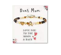 SENLLY Unique Gift for Women | Personalized Bracelet: Mix & Match Meaningful Crystals, Custom Initial A-Z & Message Card - A Thoughtful Gift for Mom