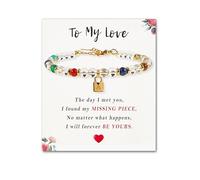 SENLLY Unique Gift for Women | Personalized Bracelet: Mix & Match Meaningful Crystals, Custom Initial A-Z & Message Card - A Thoughtful Gift for Girlfriend