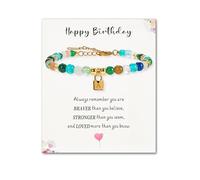 SENLLY Unique Gift for Women | Personalized Bracelet: Mix & Match Meaningful Crystals, Custom Initial A-Z & Message Card - A Thoughtful Gift for Birthday Friend Mom Daughter Sister Wife