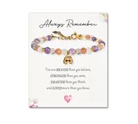 SENLLY Unique Gift for Women | Personalized Bracelet: Mix & Match Meaningful Crystals, Custom Initial A-Z & Message Card - A Thoughtful Gift for Mom Daughter Sister Wife Friend