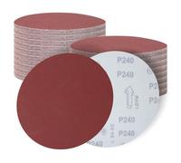Senmai Tools 180mm Sanding Discs，240 Grits Hook and Loop Sandpaper Sheet for Random Orbital Sander，7 Inch Sanding Disc for Wall Ceiling Sander（30 Pcs）