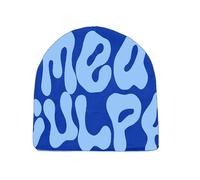 SENMAY Beanie for Men and Women MEA Culpa Y2K Knit Beanies Warm Winter Hat for Gifts, Blue, One Size