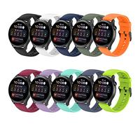 SenMore 10-Pack Straps Compatible with Huawei Watch 3 PRO Strap/Watch 3/GT2 Pro/GT2e/GT2 (46mm)/GT (42mm,46mm), Silicone Sports Replacement Straps Suitable for 22mm Smartwatch Wristband