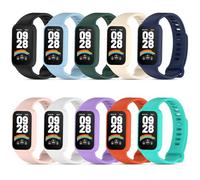 SenMore 10 Pieces Silicone Bands Compatible with Xiaomi Smart Band 9 Active/Redmi Smart Band 3, Adjustable Sport Replacement Strap for Xiaomi Smart Band 9 Active.(No Host), 140mm-221mm (5.5"-8.7