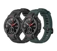 SenMore 2 Pieces Strap Compatible with Amazfit T-Rex/T-Rex Pro, Waterproof Breathable Soft Silicone Replacement Sports Bracelet, Colour-A, Modern