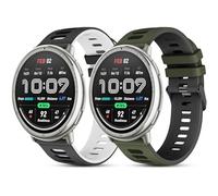 SenMore 2 x Silicone Strap for Amazfit Active 2/Active/Garmin Vivoactive 5/Amazfit GTS/GTS 2/2 Mini, 20 mm Adjustable Sport Replacement Band for Smartwatch (No Host)