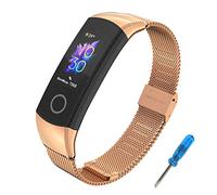 SenMore Straps Compatible Honor Band 4 Band 5 Strap Bracelet Replacement, Stainless Steel Metal Wrist Strap Wristband Band Accessories for Huawei Honor Band 4 Band 5 Standard Version(No Host)