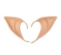 Senmubery 1 Pair PVC Fairy Pixie Fake Elf Ears Halloween New Party Scary Halloween Decoration Soft Pointed Prosthetic Ears Skin tone